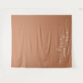 テラコッタ Mr. and Mrs. ウェディング フォト バナー タペストリー (正面(横))