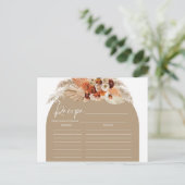 テラコッタbohoアーチ焼きオレンジ色のレシピカード ポストカード (スタンド正面)