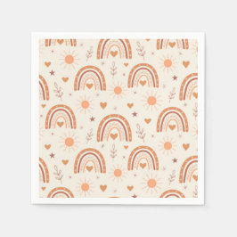 テラコッタbohoレインボーパターン赤ちゃんシャワー スタンダードカクテルナプキン