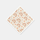テラコッタbohoレインボーパターン赤ちゃんシャワー スタンダードカクテルナプキン (角)