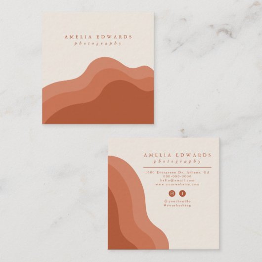 テラコッタboho名刺スクウェア スクエア名刺 (正面/裏面)