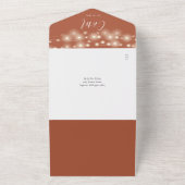 テラコッタQRコードメイソンJARストリングライツ結婚ズ オールインワン招待状 (外側)