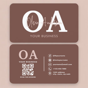 テラコッタQRコードモノグラムプロフェッショナルカード 名刺