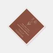 テラコットンフラワーモダン結婚ズ スタンダードカクテルナプキン (角)