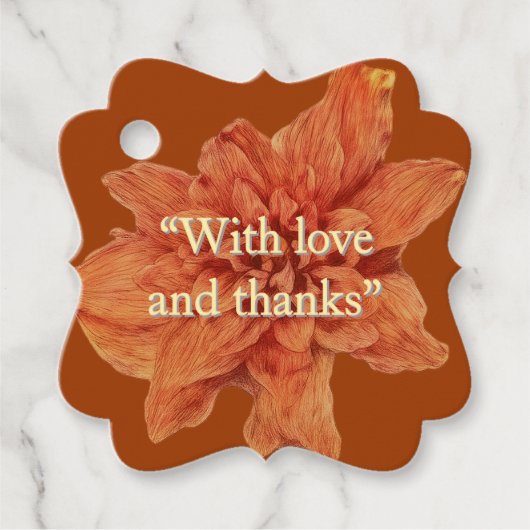 テラコッパーソナライズされたタ | 素朴結婚 フェイバータグ (正面)