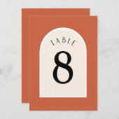 テラコッモダンタアーチテーブル番号両面  招待状 (正面/裏面)