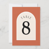 テラコッモダンタアーチテーブル番号両面  招待状 (正面)