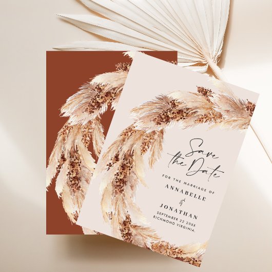 テラコッモダンタエレガントは日付パンパを保存する 招待状