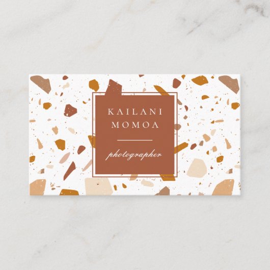 テラコッモダンタテラッツォ模様 名刺 (正面)