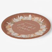 テラコッモダンタボヘミアンパンパスブライダルシャワー ペーパープレート (アングル)
