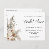 テラコッモダンタボヘミアン草のブライダルシャワーの保存 案内ポストカード (正面/裏面)