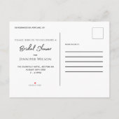 テラコッモダンタボヘミアン草のブライダルシャワーの保存 案内ポストカード (裏面)