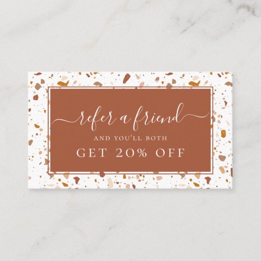 テラコッモダンタ・テラゾ・パターンの紹介 名刺 (正面)