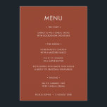 テラコッモダンタ |焦げたオレンジ結婚色の錆 メニュー<br><div class="desc">暖シンプルかいテラコッタ結婚焼きオレンジ色の特色を持つミニマリストのスイート。このデザインは砂漠、秋、錆びや素朴なテーマに最適結婚だ。タイポグラフィとクリーンなモダンデザインスタイルで作らコンテンポラリーれた感じこのデザインは、あなたの特別な日に最適である。写真と文字は簡単にパーソナライズされたあなたの結婚詳細の一つユニークの静止した種類の。必要救済か?下のボタンを使ってメッセージを表示!</div>