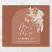 テラコッモダントボヘミアンパンパスグラスミスター&ミセスW スパークリングワインラベル (シングルラベル)