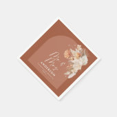 テラコッモダントボヘミアンパンパスグラス氏&ミセス スタンダードカクテルナプキン (角)