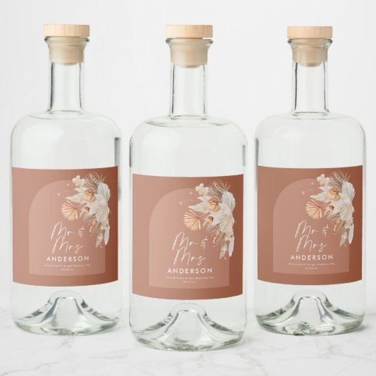 テラコッモダントボヘミアンパンパスグラス氏&ミセス リキュールボトルラベル (ボトル)