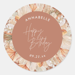 テラコッモダントボヘミアンパンパスグラス誕生日 ラウンドシール