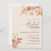 テラコッ素朴タボホ秋リーフブライダルシャワー 招待状 (正面)