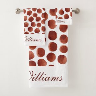 テラコッ自然タトーンハン絵を描ドドットパターン バスタオルセット