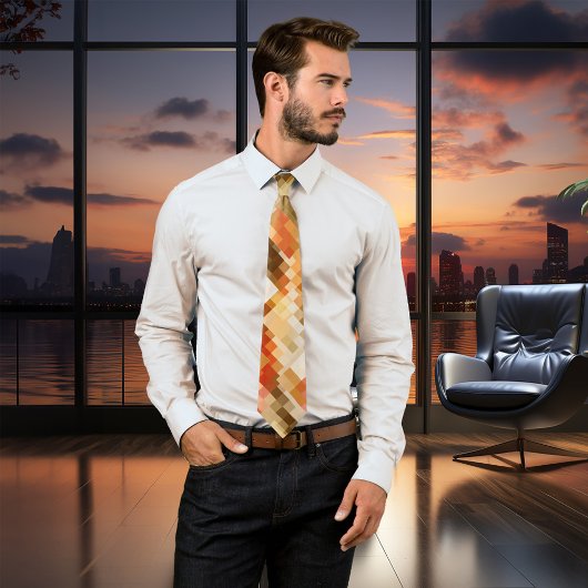 テラコテモダンィック抽象芸術パターンタイ ネクタイ