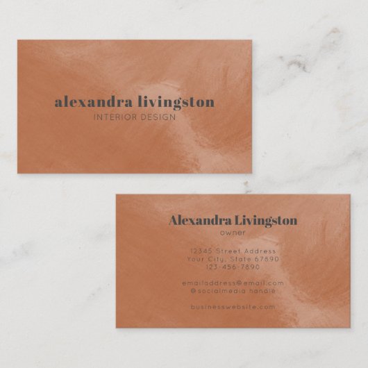 テラコモダンッタ抽象芸術水色プロフェッショナル 名刺 (正面/裏面)