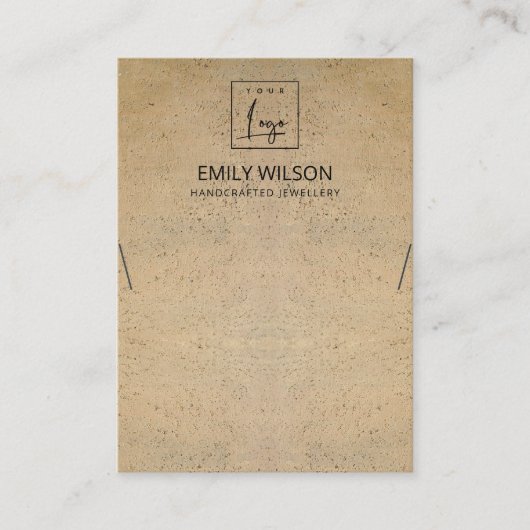 テラコ素朴ッタテクスチャロゴネックレスディスプレイ 名刺 (正面)