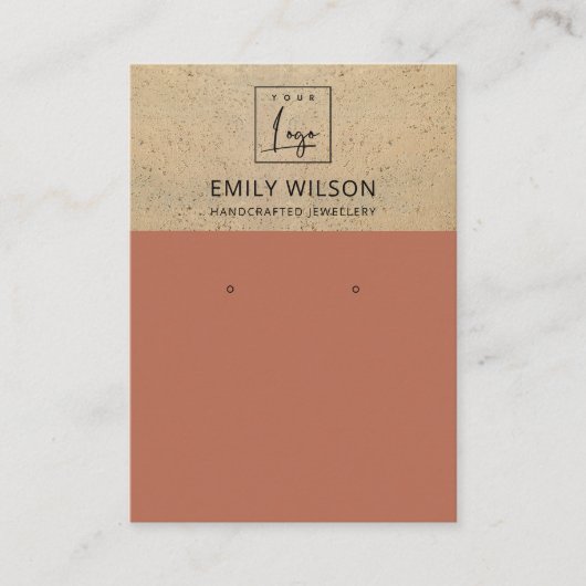 テラコ素朴ッタ地形ロゴイヤリングディスプレイ 名刺 (正面)