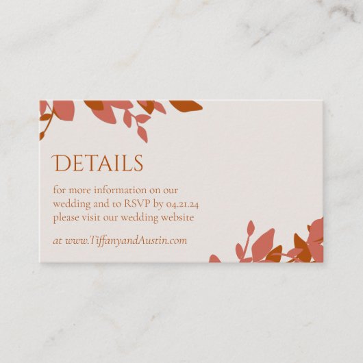 テラコ葉ッタモダン結婚ーのエンクロージャカード エンクロージャーカード (正面)