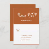 テラシンプルコタモダンタイポグラフィ結婚ズ 出欠カード (正面/裏面)