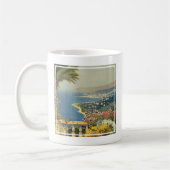 テラスからサンレモのヴィンテージ旅行ポスター コーヒーマグカップ (左)