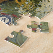 テラスからサンレモのヴィンテージ旅行ポスター ジグソーパズル (側面)