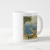 テラスからサンレモのヴィンテージ旅行ポスター ジャンボコーヒーマグカップ (正面右)