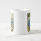 テラスからサンレモのヴィンテージ旅行ポスター ジャンボコーヒーマグカップ (正面)