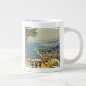テラスからサンレモのヴィンテージ旅行ポスター ジャンボコーヒーマグカップ (右)