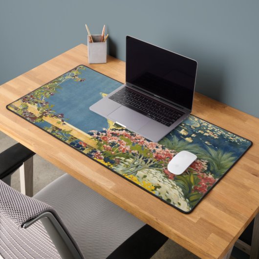 テラスからサンレモのヴィンテージ旅行ポスター デスクマット (オフィス2)