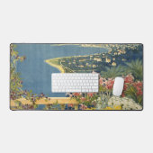 テラスからサンレモのヴィンテージ旅行ポスター デスクマット (キーボード&マウス)