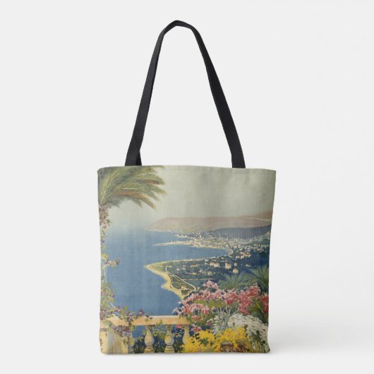 テラスからサンレモのヴィンテージ旅行ポスター トートバッグ (裏面)