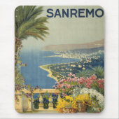 テラスからサンレモのヴィンテージ旅行ポスター マウスパッド (正面)