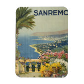 テラスからサンレモのヴィンテージ旅行ポスター マグネット (縦)