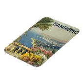 テラスからサンレモのヴィンテージ旅行ポスター マグネット (左側)