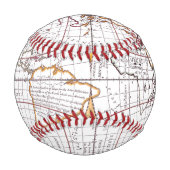 テラスなグローブ野球の新しいカスタム地図 野球ボール (正面)