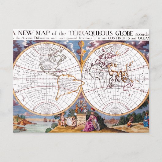 テラスな地球のはがきの新しい地図 ポストカード (正面)