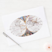 テラスな地球のオーバルシールの新しい地図 楕円形シール (封筒)