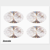 テラスな地球のオーバルシールの新しい地図 楕円形シール (シート)