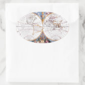 テラスな地球のオーバルシールの新しい地図 楕円形シール (バッグ)