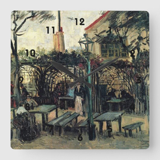 テラスのアカフェオンモンマルトルラグインゲット スクエア壁時計 (正面)