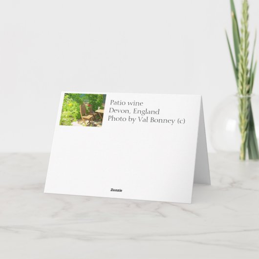 テラスのワイン カード (裏面)