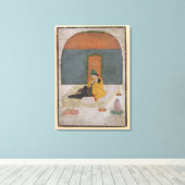 テラスの恋人たち,ガルフワール, c.1780-1800 キャンバスプリント (インサイチュ (ウッドフロア))