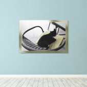 テラスの黒猫 キャンバスプリント (インサイチュ (ウッドフロア))